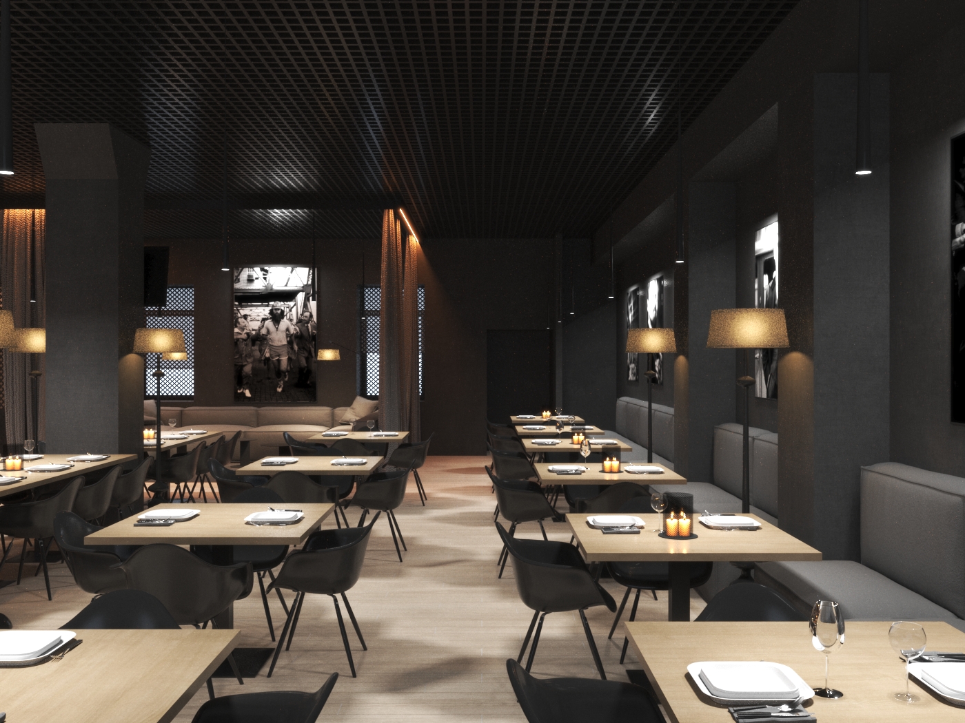 Interior of New Bombay Palace dining room.